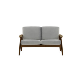 Demure 2 Seater Sofa, silver, Leg colour: dark oak - thumbnail 1