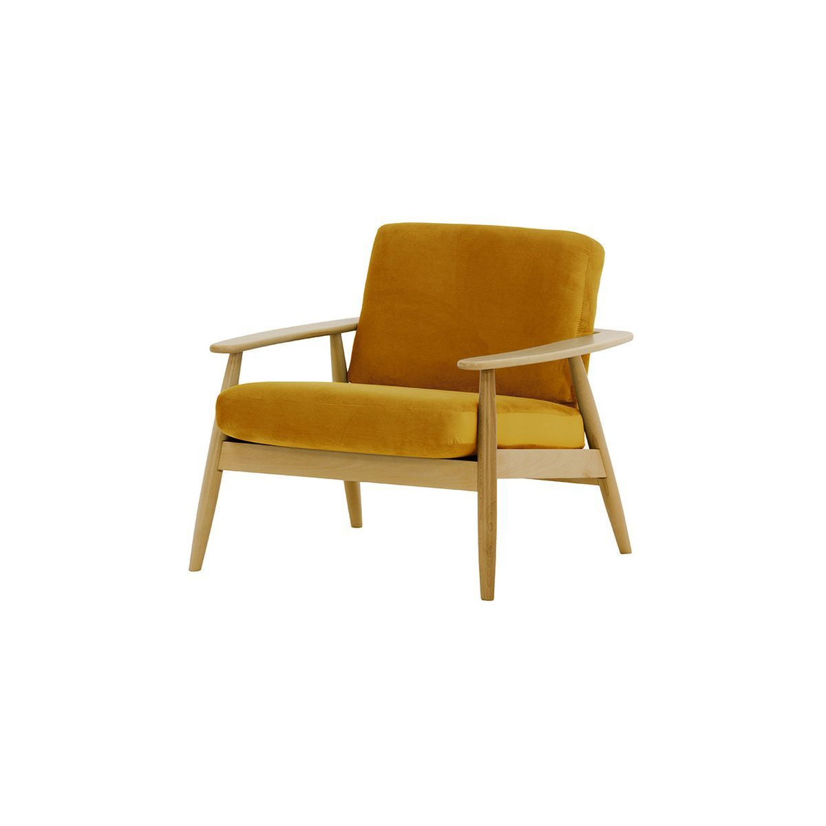 Demure Armchair, mustard, Leg colour: like oak - image 1