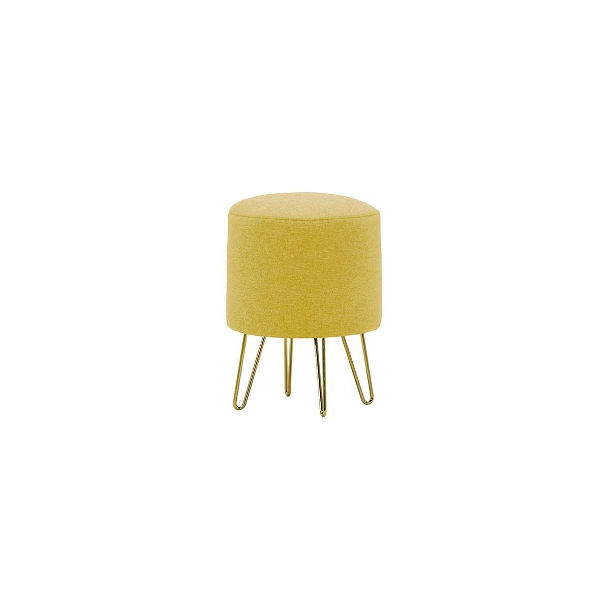 Flair Small Round Pouffe Metal Legs, yellow - image 1