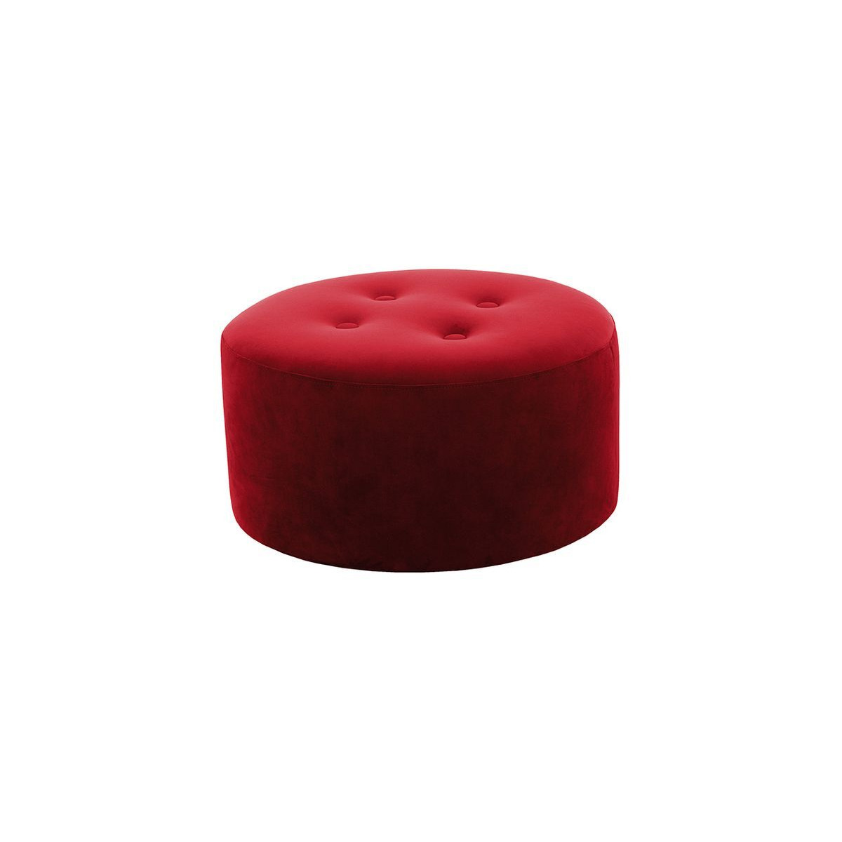 Flair Medium Round Pouffe 4 Buttons, dark red