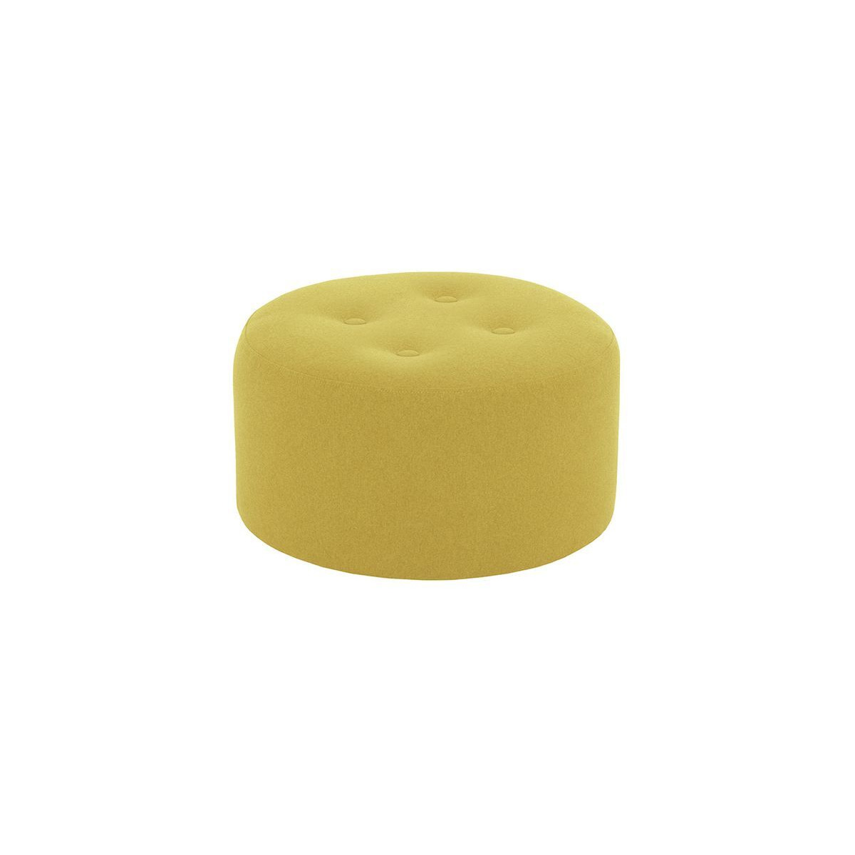 Flair Medium Round Pouffe 4 Buttons, yellow