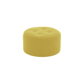 Flair Medium Round Pouffe 4 Buttons, yellow
