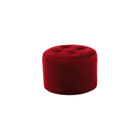 Flair Small Round Pouffe 4 Buttons, dark red