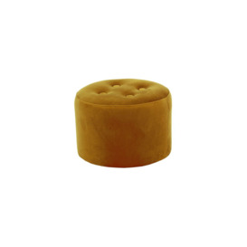 Flair Small Round Pouffe 4 Buttons, mustard