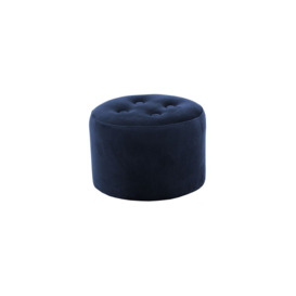 Flair Small Round Pouffe 4 Buttons, blue