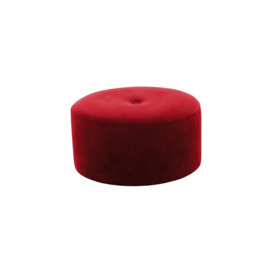Flair Medium Round Pouffe 1 Button, dark red