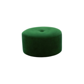 Flair Medium Round Pouffe 1 Button, dark green