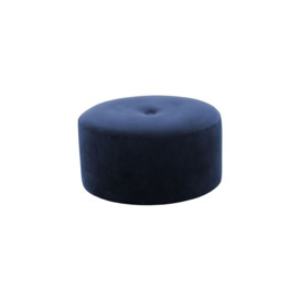 Flair Medium Round Pouffe 1 Button, blue