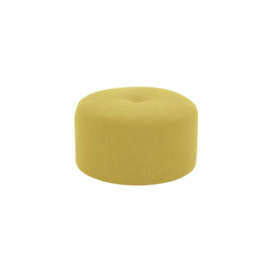 Flair Medium Round Pouffe 1 Button, yellow