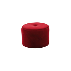 Flair Small Round Pouffe 1 Button, dark red