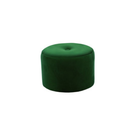 Flair Small Round Pouffe 1 Button, dark green