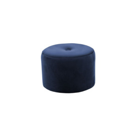 Flair Small Round Pouffe 1 Button, blue