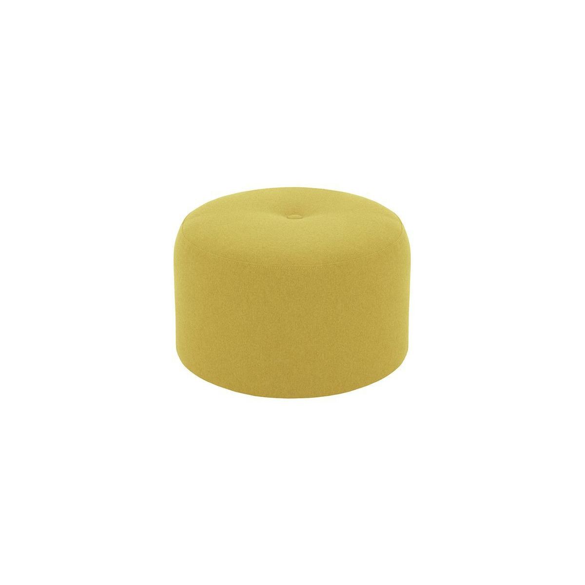 Flair Small Round Pouffe 1 Button, yellow