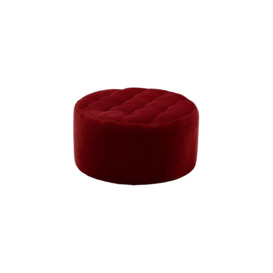 Flair Medium Round Pouffe with Stitching, dark red