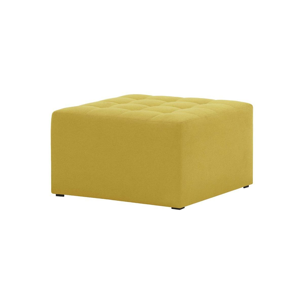 Flair Medium Square Pouffe with Stitching, yellow - image 1