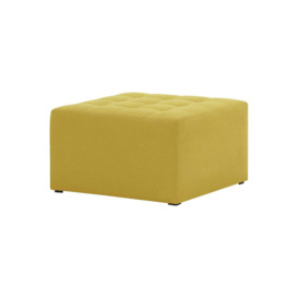 Flair Medium Square Pouffe with Stitching, yellow - thumbnail 1