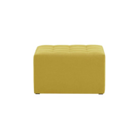 Flair Medium Square Pouffe with Stitching, yellow - thumbnail 2