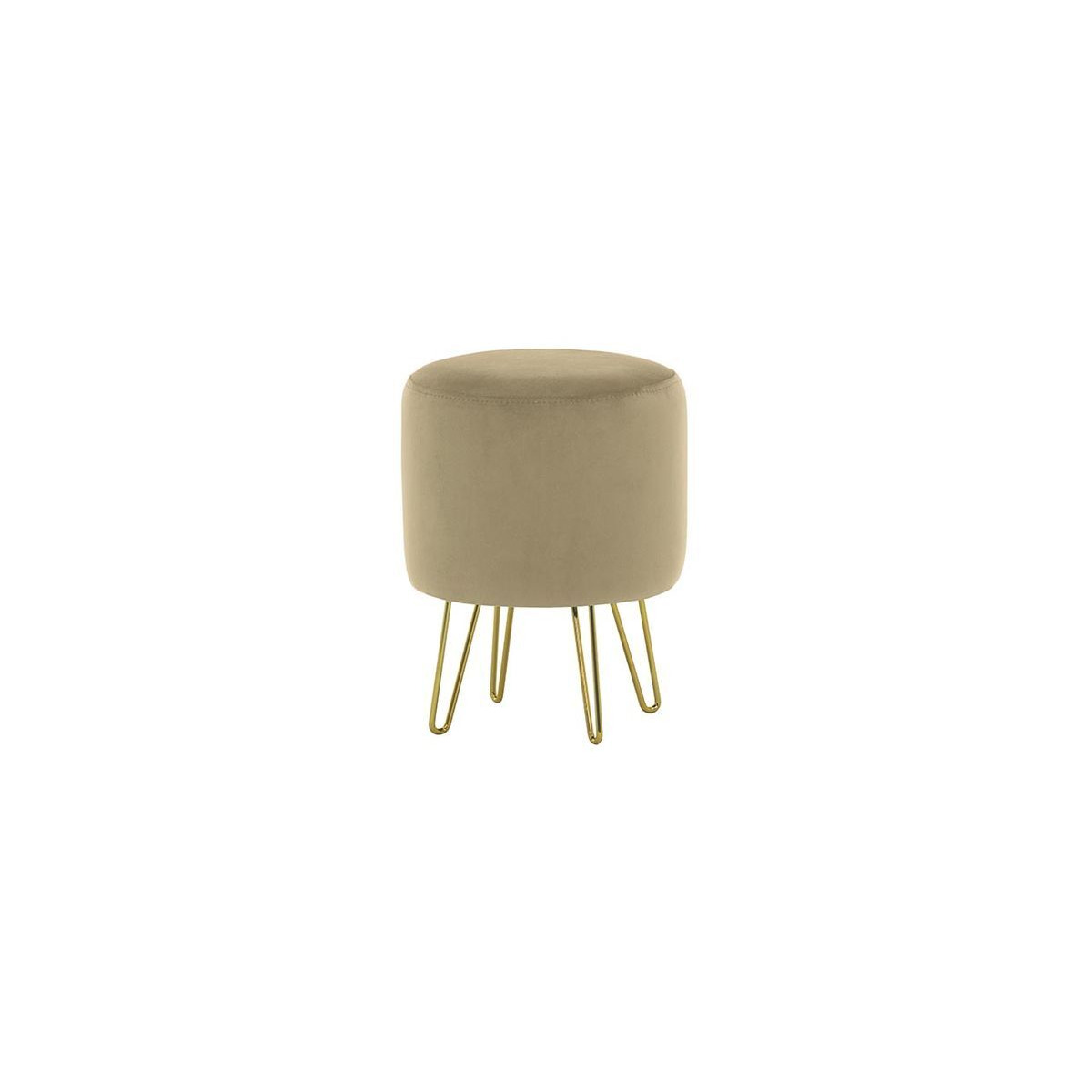 Flair Small Round Pouffe Metal Legs, mink - image 1