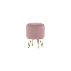 Flair Small Round Pouffe Metal Legs, lilac