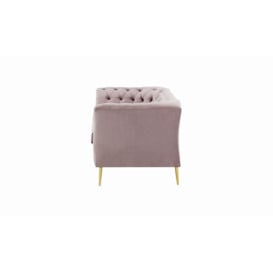 Chesterfield Modern 2,5 Seater Sofa, lilac, Leg colour: gold metal - thumbnail 3
