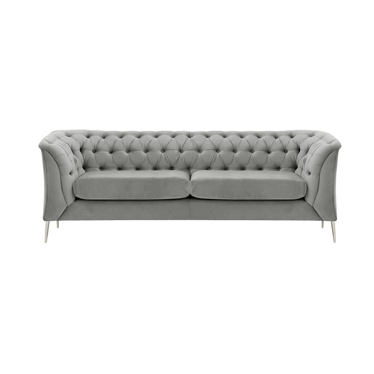 Chesterfield Modern 2,5 Seater Sofa, silver, Leg colour: chrome metal - image 1