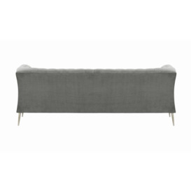 Chesterfield Modern 2,5 Seater Sofa, silver, Leg colour: chrome metal - thumbnail 2