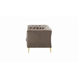 Chesterfield Modern 2,5 Seater Sofa, grey, Leg colour: gold metal - thumbnail 3