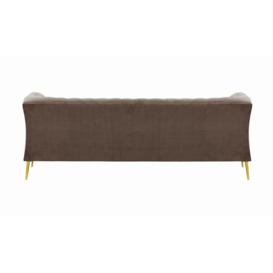 Chesterfield Modern 2,5 Seater Sofa, grey, Leg colour: gold metal - thumbnail 2