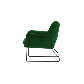 Foxe Metal Frame Armchair with Stitching, dark green, Leg colour: black metal frame - thumbnail 3