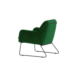 Foxe Metal Frame Armchair with Stitching, dark green, Leg colour: black metal frame - thumbnail 2