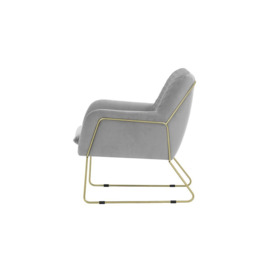 Foxe Metal Frame Armchair with Stitching, silver, Leg colour: gold metal frame - thumbnail 3