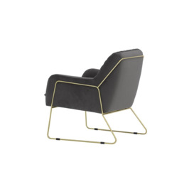 Foxe Metal Frame Armchair with Stitching, graphite, Leg colour: gold metal frame - thumbnail 2