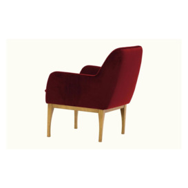 Beca Armchair with Wooden Legs, dark red, Leg colour: like oak - thumbnail 2