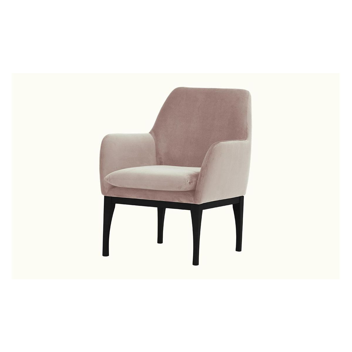Beca Armchair with Wooden Legs, lilac, Leg colour: black - image 1