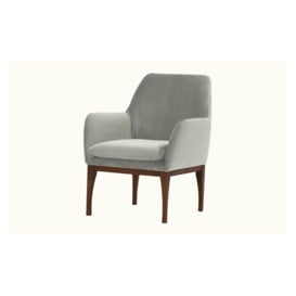 Beca Armchair with Wooden Legs, silver, Leg colour: dark oak - thumbnail 1