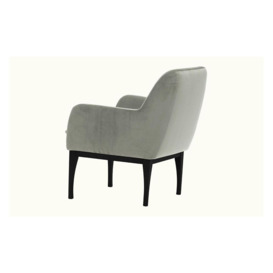 Beca Armchair with Wooden Legs, silver, Leg colour: black - thumbnail 2