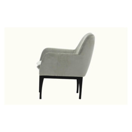 Beca Armchair with Wooden Legs, silver, Leg colour: black - thumbnail 3