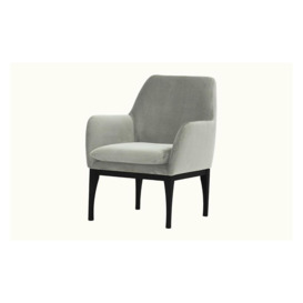 Beca Armchair with Wooden Legs, silver, Leg colour: black - thumbnail 1