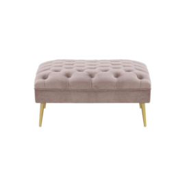 Chesterfield Modern Footstool, lilac, Leg colour: gold metal