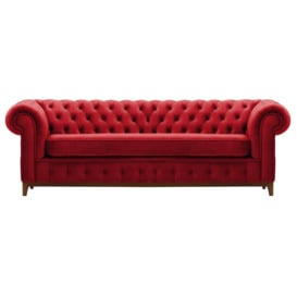 Chesterfield Grand 3 Seater Sofa, dark red, Leg colour: aveo