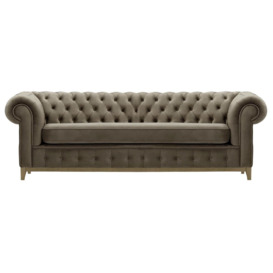 Chesterfield Grand 3 Seater Sofa, grey, Leg colour: wax black - thumbnail 1