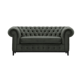 Chesterfield Grand 2 Seater Sofa, graphite, Leg colour: black