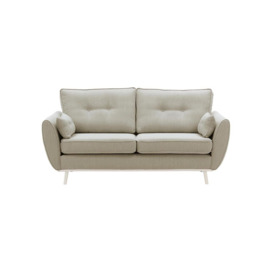 Zinola 3 Seater Sofa, beige, Leg colour: white - thumbnail 1