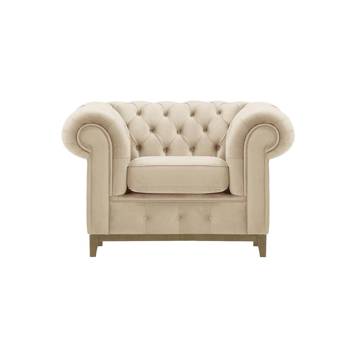 Chesterfield Grand Armchair, light beige, Leg colour: wax black - image 1