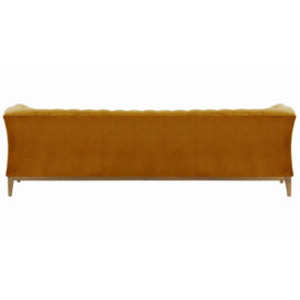 Chesterfield Modern 3 Seater Sofa Wood, mustard, Leg colour: like oak - thumbnail 2