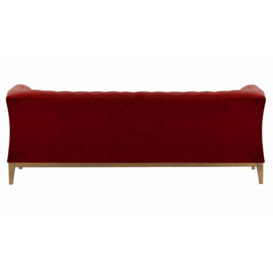 Chesterfield Modern 2,5 Seater Sofa Wood, dark red, Leg colour: like oak - thumbnail 2