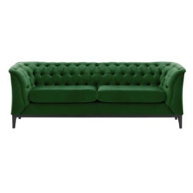 Chesterfield Modern 2,5 Seater Sofa Wood, dark green, Leg colour: black