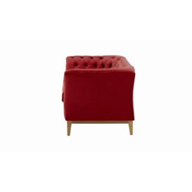 Chesterfield Modern 2 Seater Sofa Wood, dark red, Leg colour: like oak - thumbnail 3
