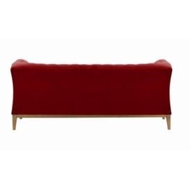 Chesterfield Modern 2 Seater Sofa Wood, dark red, Leg colour: like oak - thumbnail 2