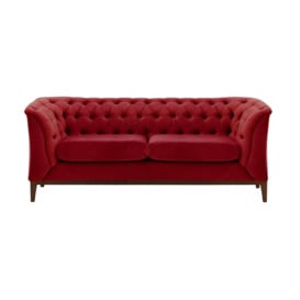Chesterfield Modern 2 Seater Sofa Wood, dark red, Leg colour: dark oak - thumbnail 1